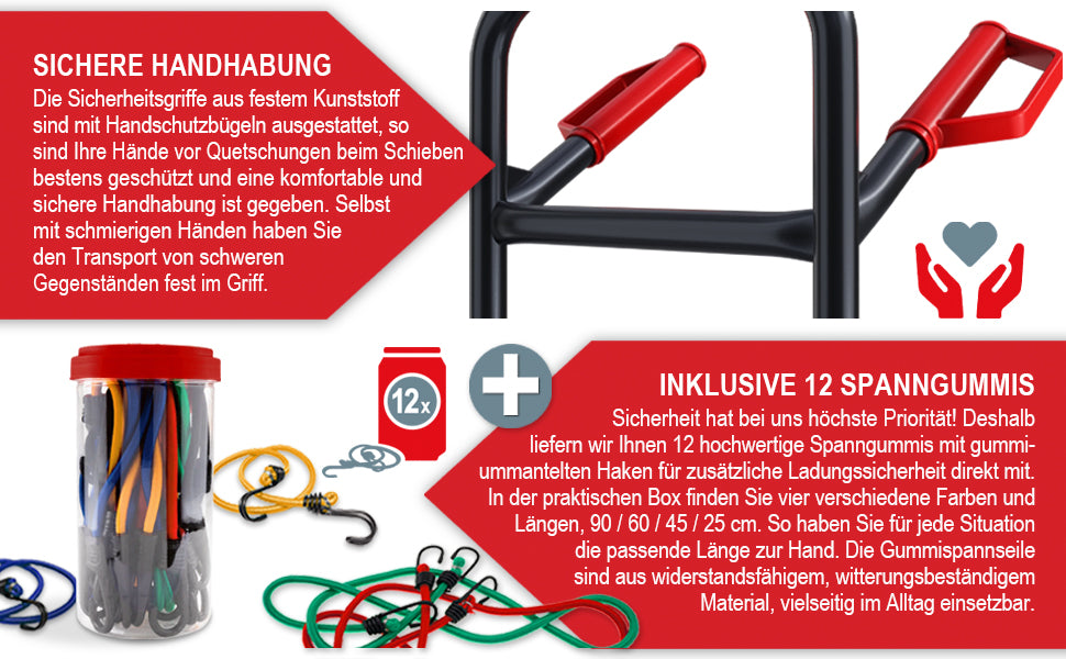 Sackkarre klappbar 200kg Tragkraft luftbefüllte Reifen Lastenkarre Transportkarre