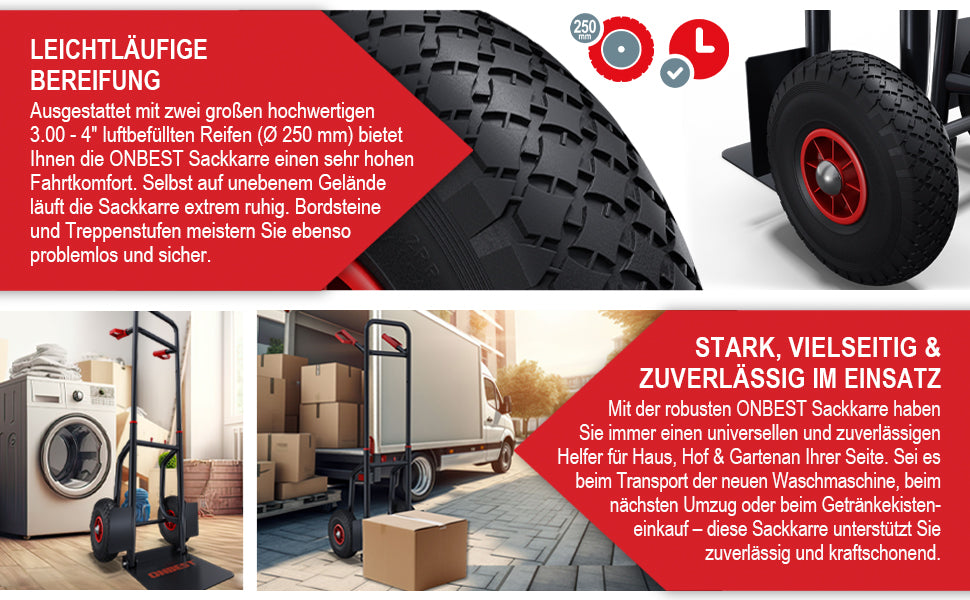 BITTE LESEN !!! Retourenware ! Transportkarre Sackkarre klappbar 200kg Tragkraft luftbefüllte Reifen Lastenkarre