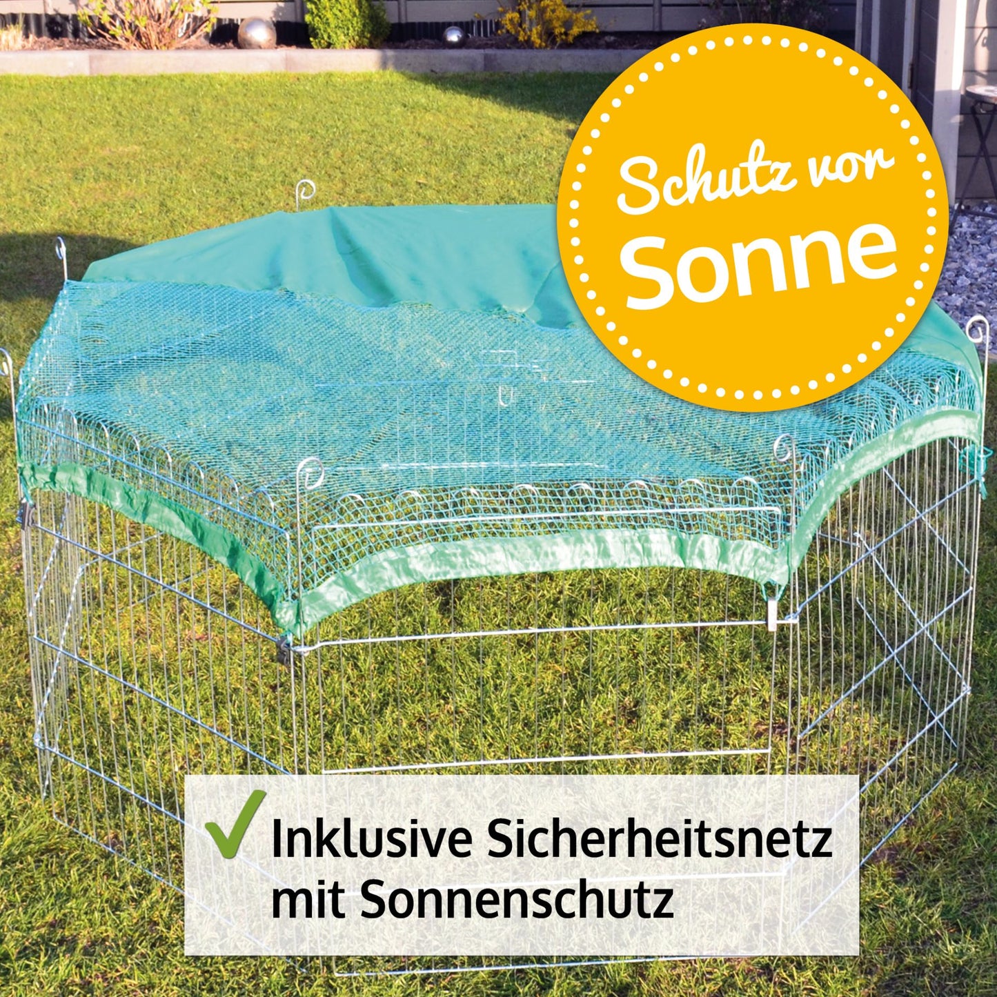Auslaufgehege Kleingehege Tiergehege 8 Zaunelemente à 60 × 60 cm