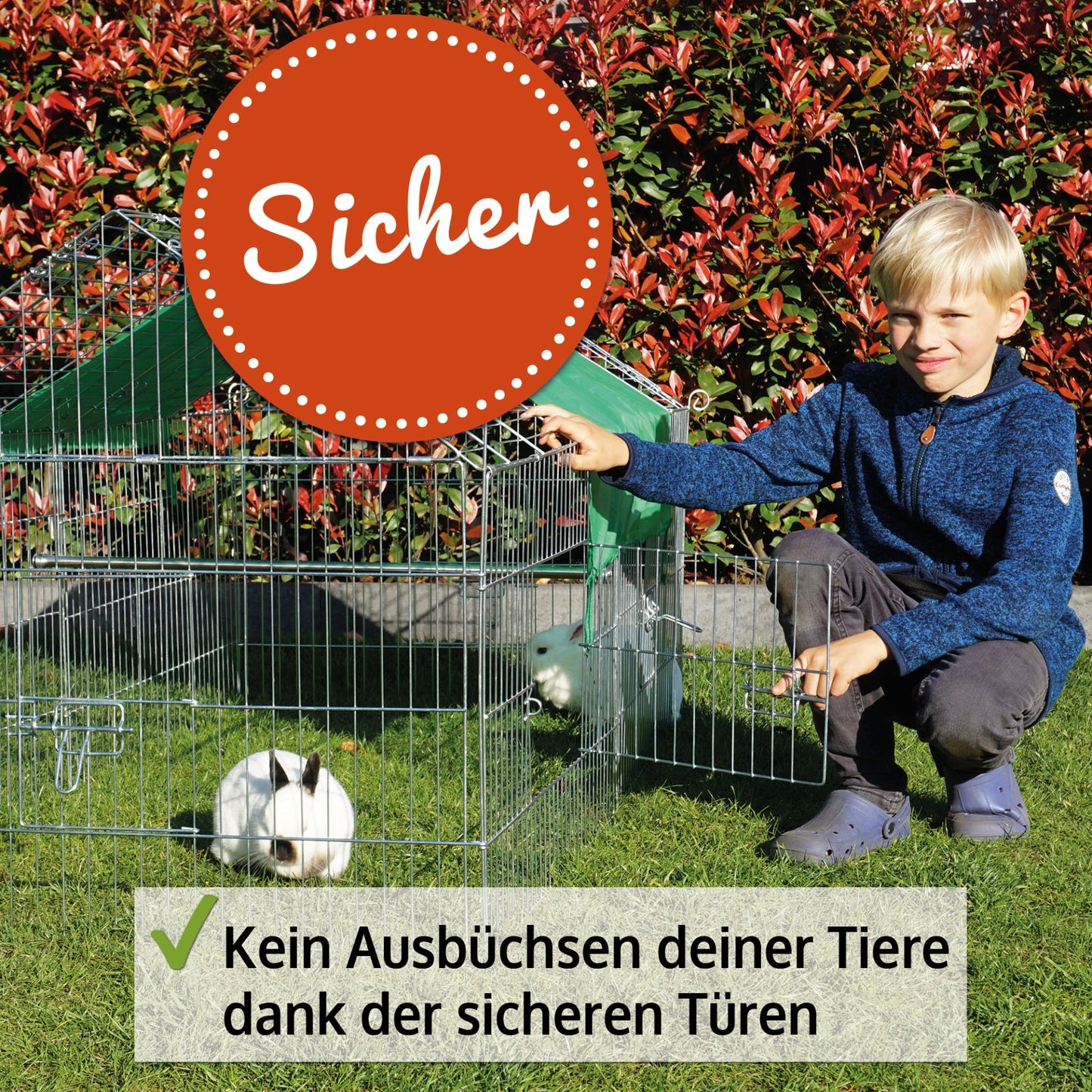 Auslaufgehege Kleingehege Tiergehege Maße: 180 x 74 x 75 cm