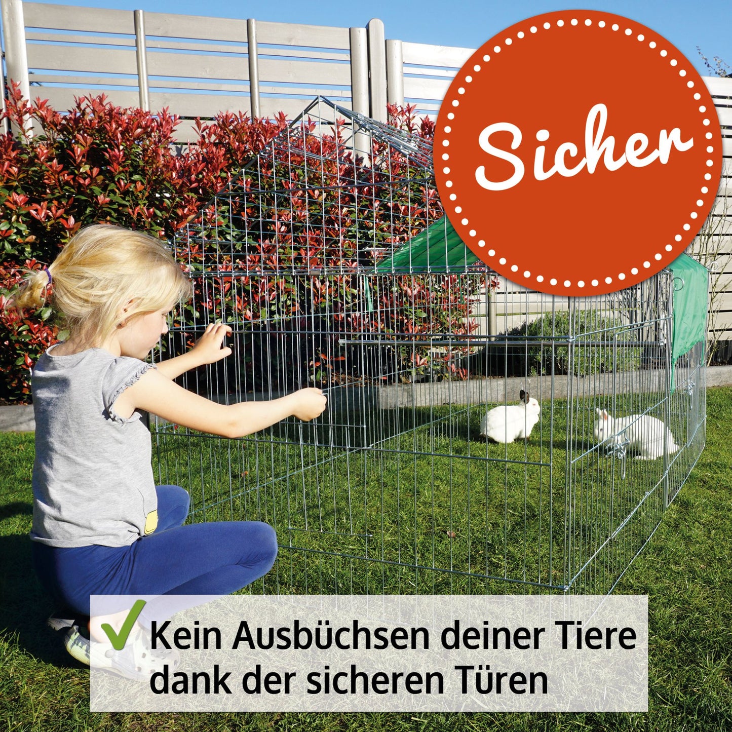 Auslaufgehege Kleingehege Tiergehege Maße: 200 × 102 × 96 cm