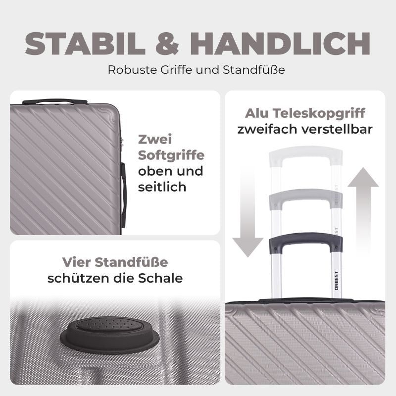 Kofferset 3-teilig Champanger Koffer Reisen 20" 24" 28"