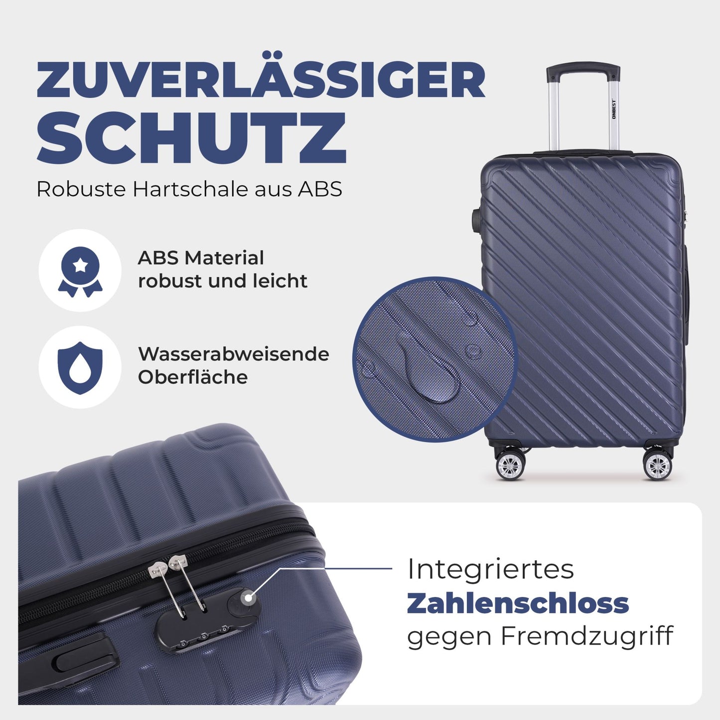Kofferset 3-teilig Dunkel Blau Koffer Reisen 20" 24" 28"