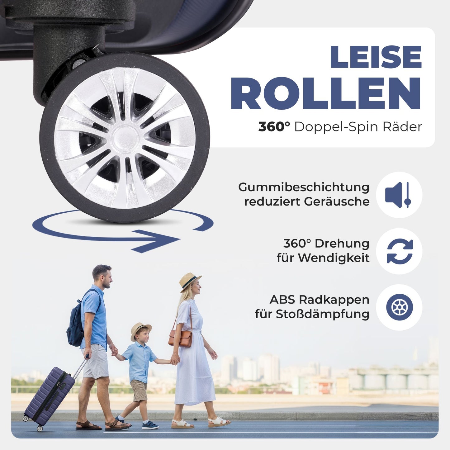 Kofferset 3-teilig Dunkel Blau Koffer Reisen 20" 24" 28"