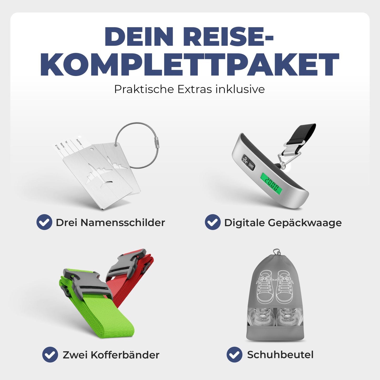 Kofferset 3-teilig Dunkel Blau Koffer Reisen 20" 24" 28"