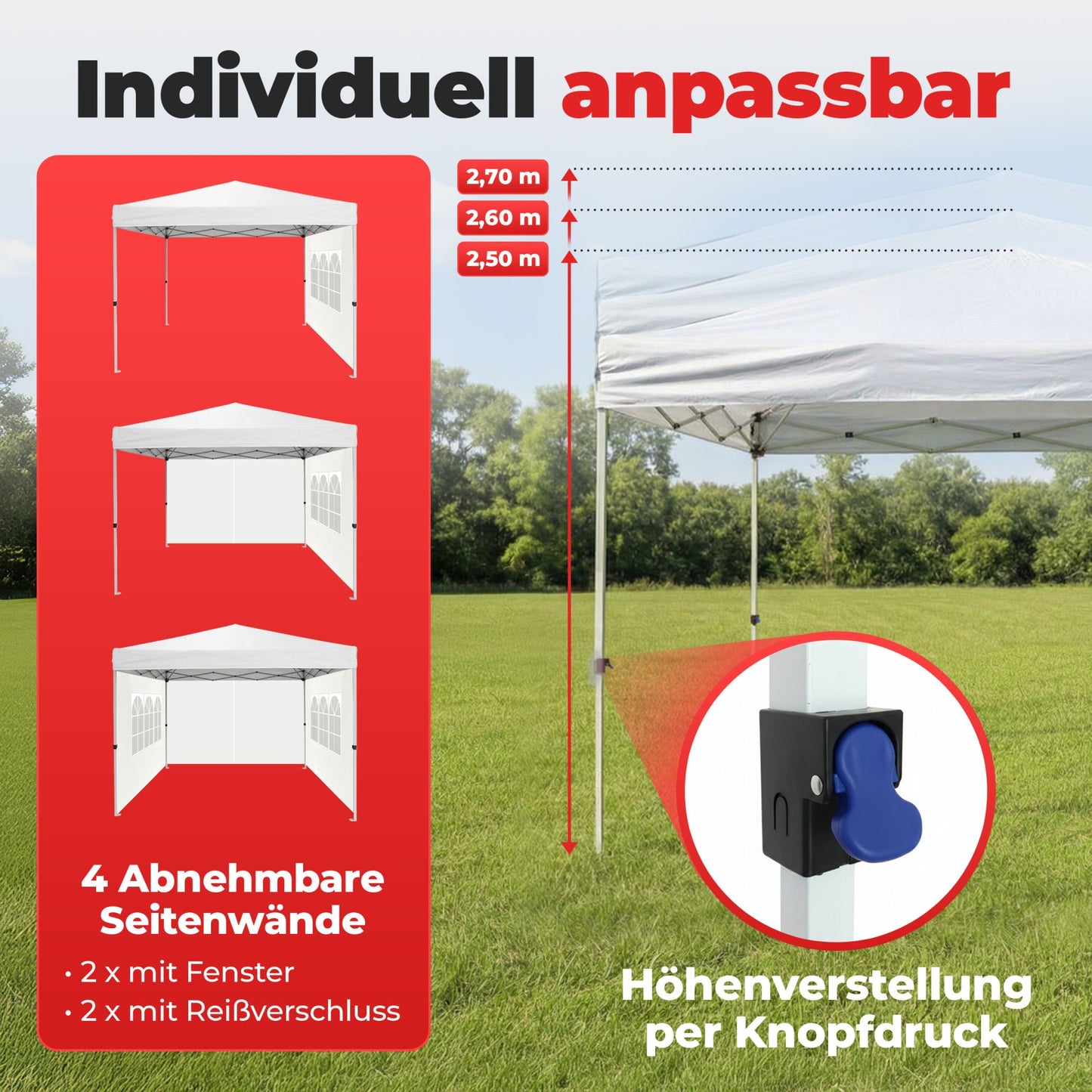 Pavillon Quickup Partyzelt Weiß