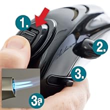 Flambierbrenner Schwarz Set mit Doppel Jetflame und 5 x Butangas Kartuschen