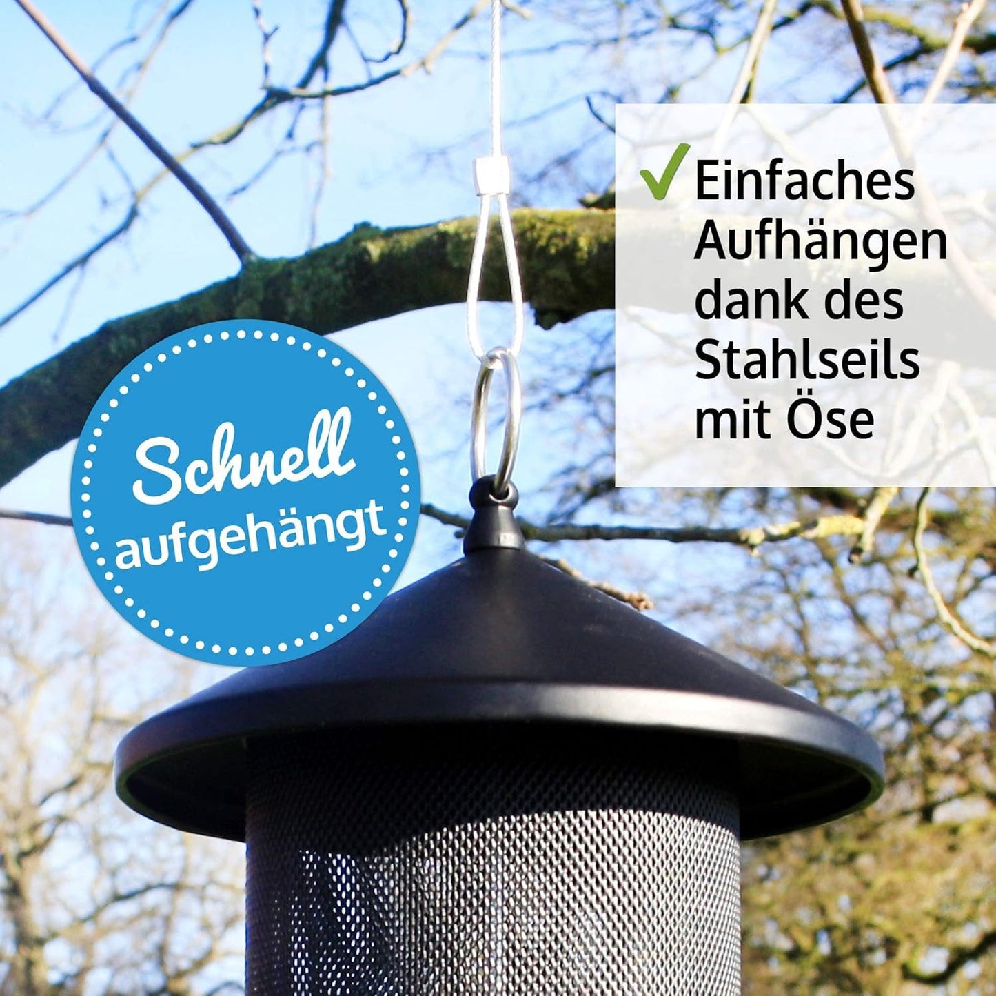 Futterstation Premium XL Vogelfutterspender Vogelfutterhaus Metall Futtersilo