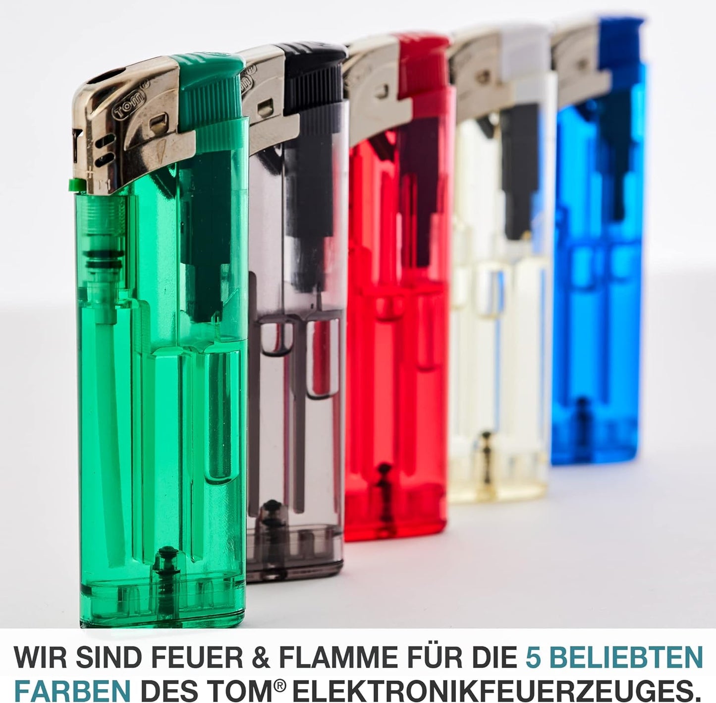 50 Elektro-Feuerzeuge mit Gas befüllt 5 Farben Elektronik Feuerzeug Gasfeuerzeug