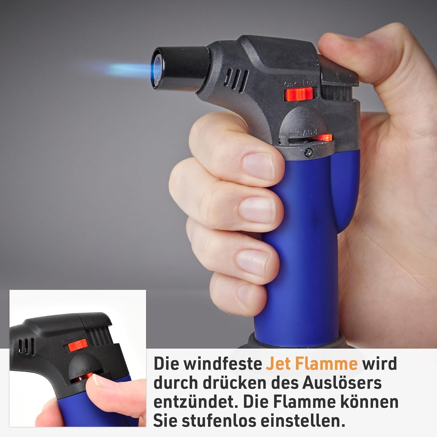 Sturmfeuerzeug Tokyo Blau + 100 ml Nachfüllgas