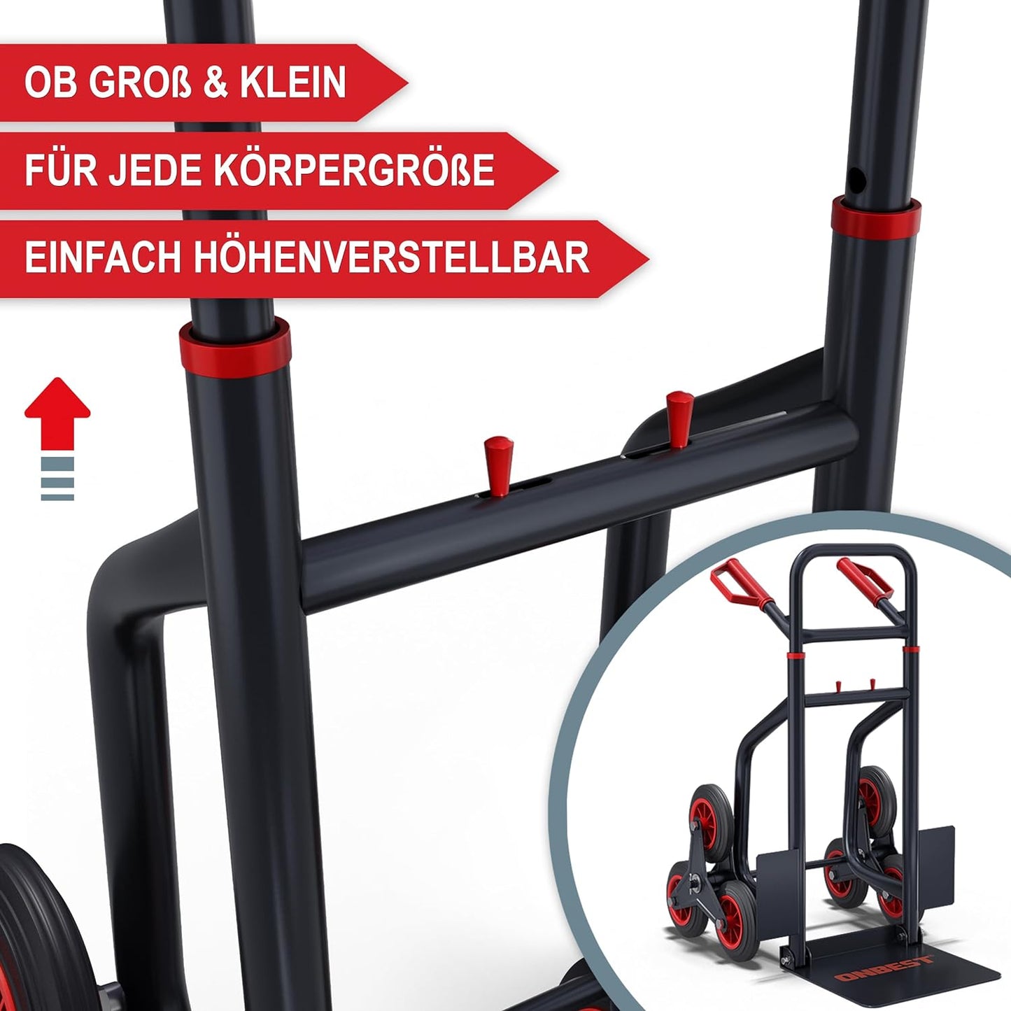 Treppensackkarre klappbar 200kg Tragkraft XL Schaufel 3-Fach Hartgummi Sackkarre