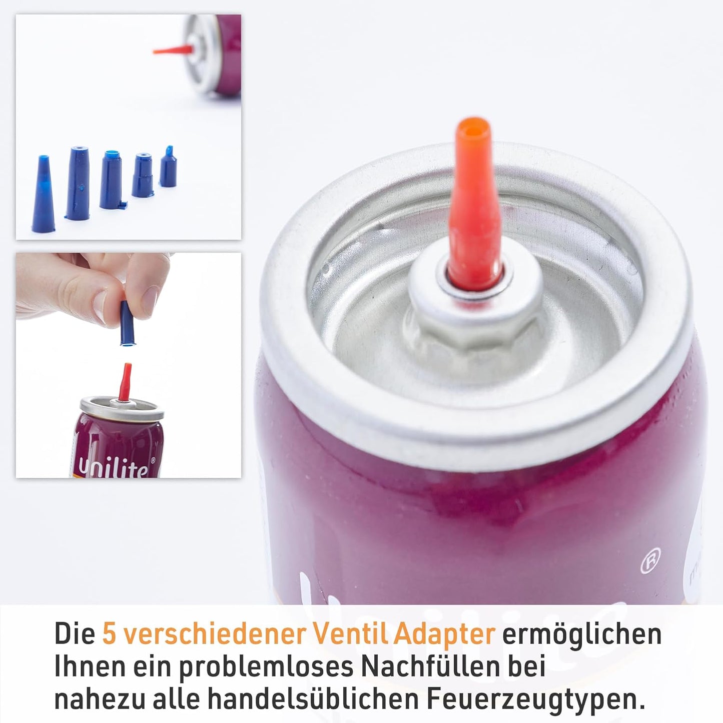 UNILITE 12x Feuerzeuggas 100 ml Kartusche