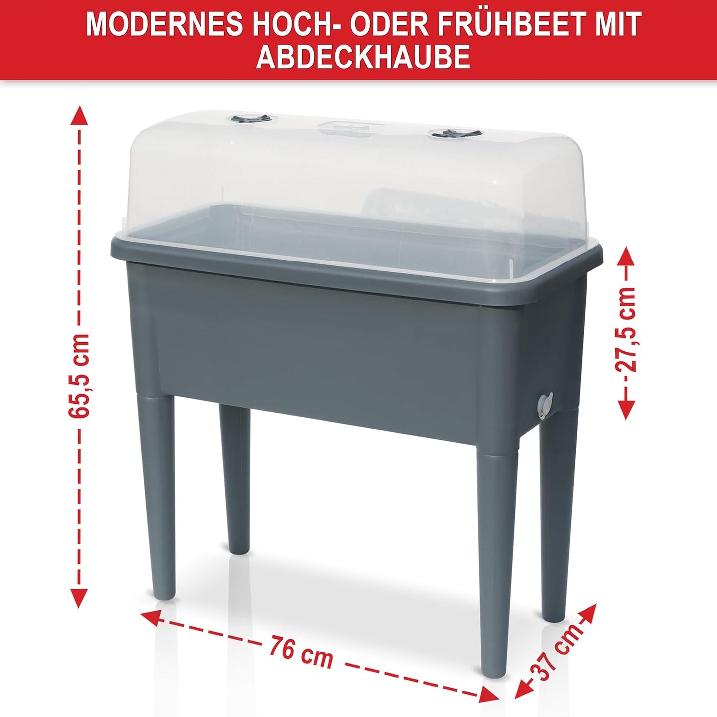 Hochbeet Frühbeet Kräuterhochbeet Anzucht Pflanzkasten Grau