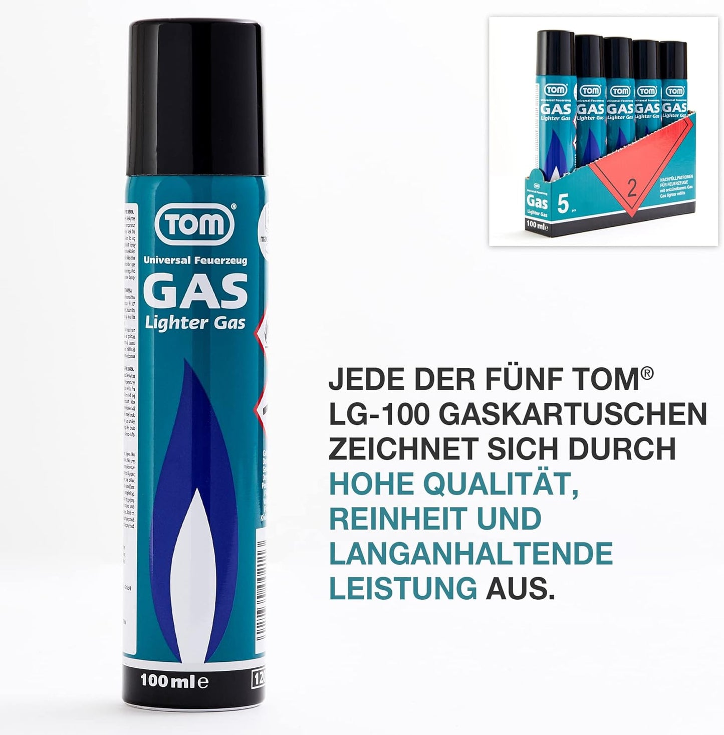 Feuerzeuggas 100ml 5er Set