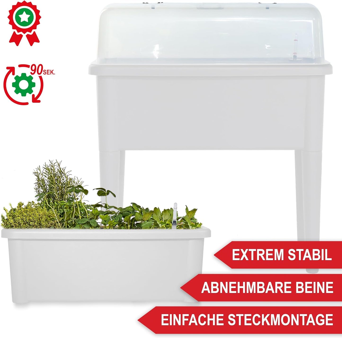 Hochbeet Frühbeet Kräuterhochbeet Anzucht Pflanzkasten Weiss