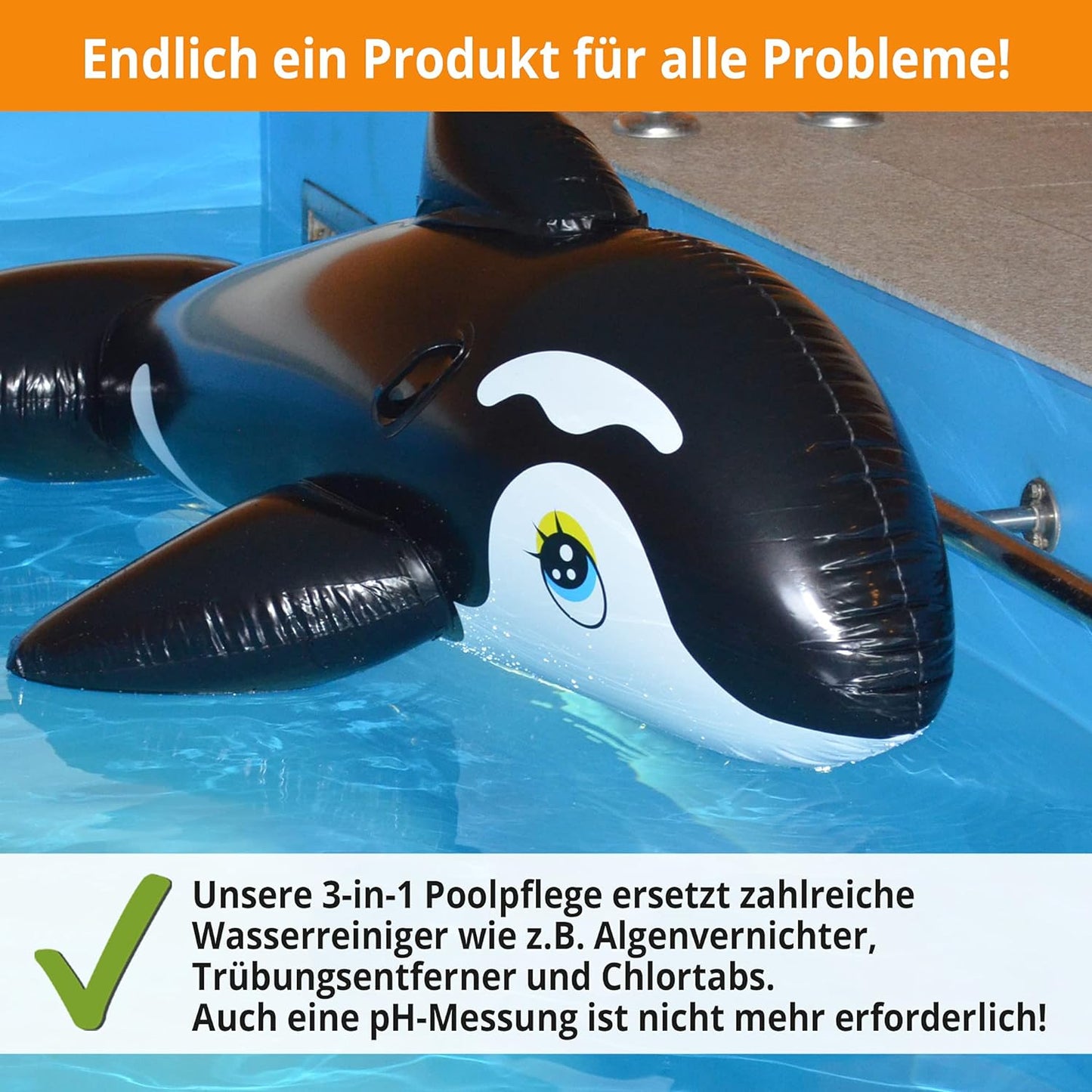 3-in-1 Flüssigkeit, Poolreinigung Wasserpflege Desinfektion und Säuberung
