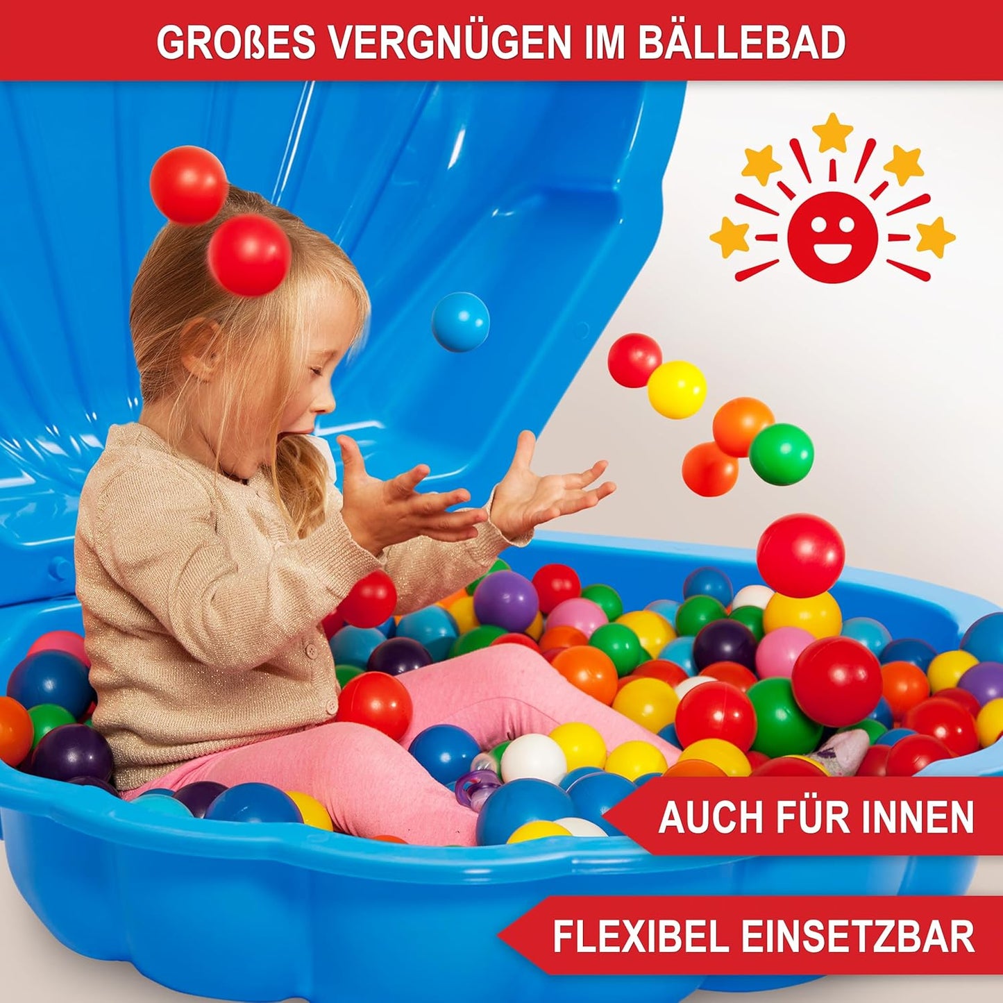 Sandkasten Muschel Blau 88 x 78 x 38