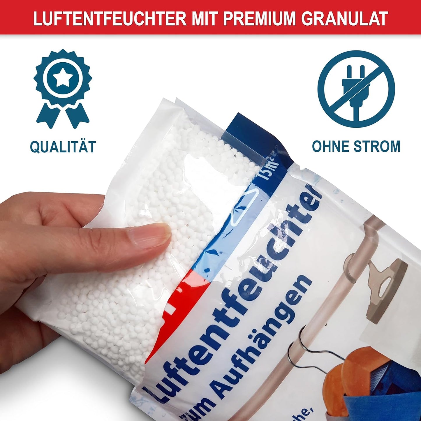 10x Luftentfeuchter Set zum Aufhängen Effektive Luftentfeuchter mit 500 ml Beutel