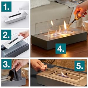 Tischfeuer Tischkamin Bio Ethanol Zimmer Innen Außen Deko Kamin Indoor Feuer