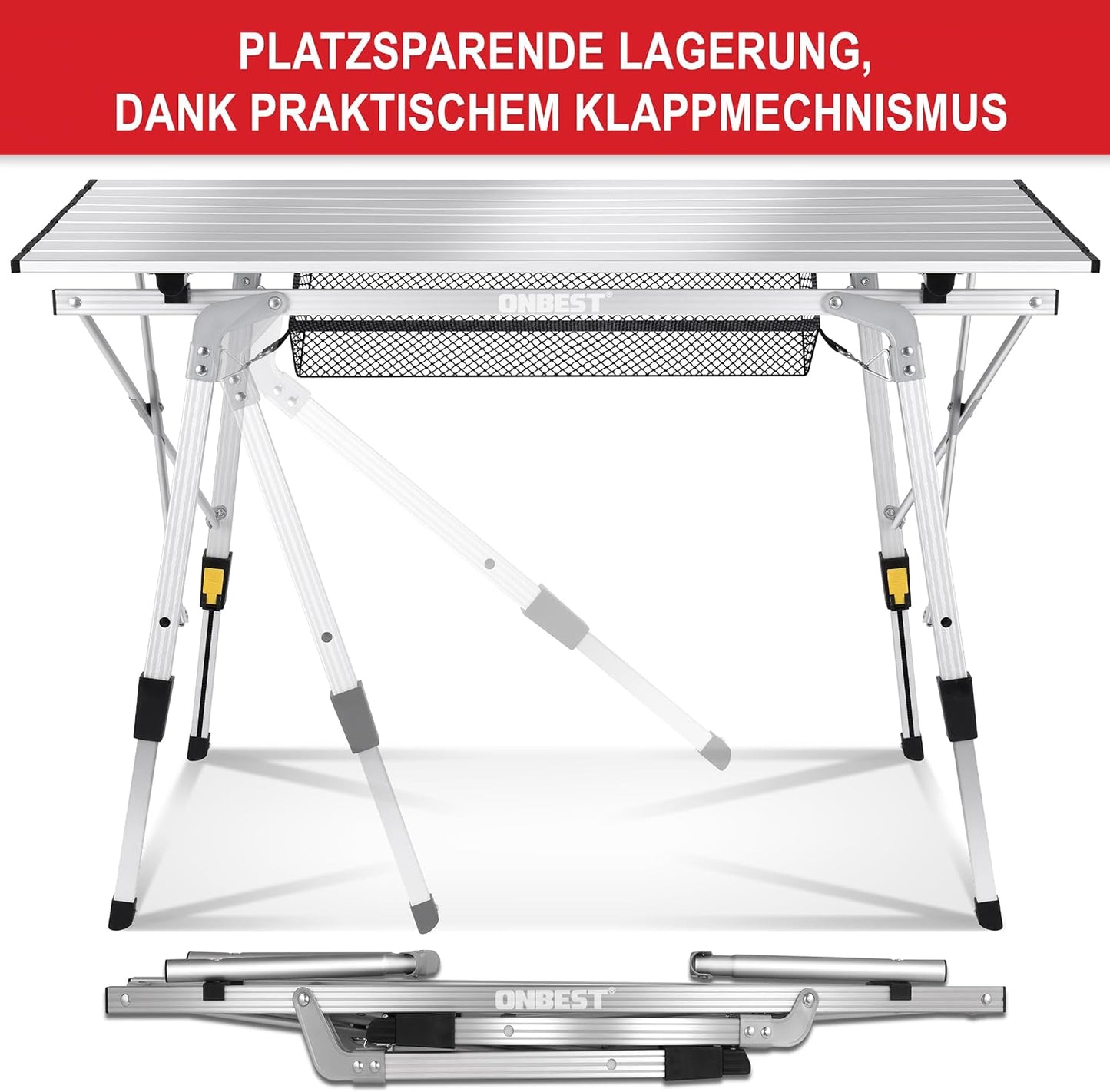 BITTE LESEN !!! Retourenware ! Camping Klapptisch Angeltisch Alugestell Gartentisch 2 Personen Silber