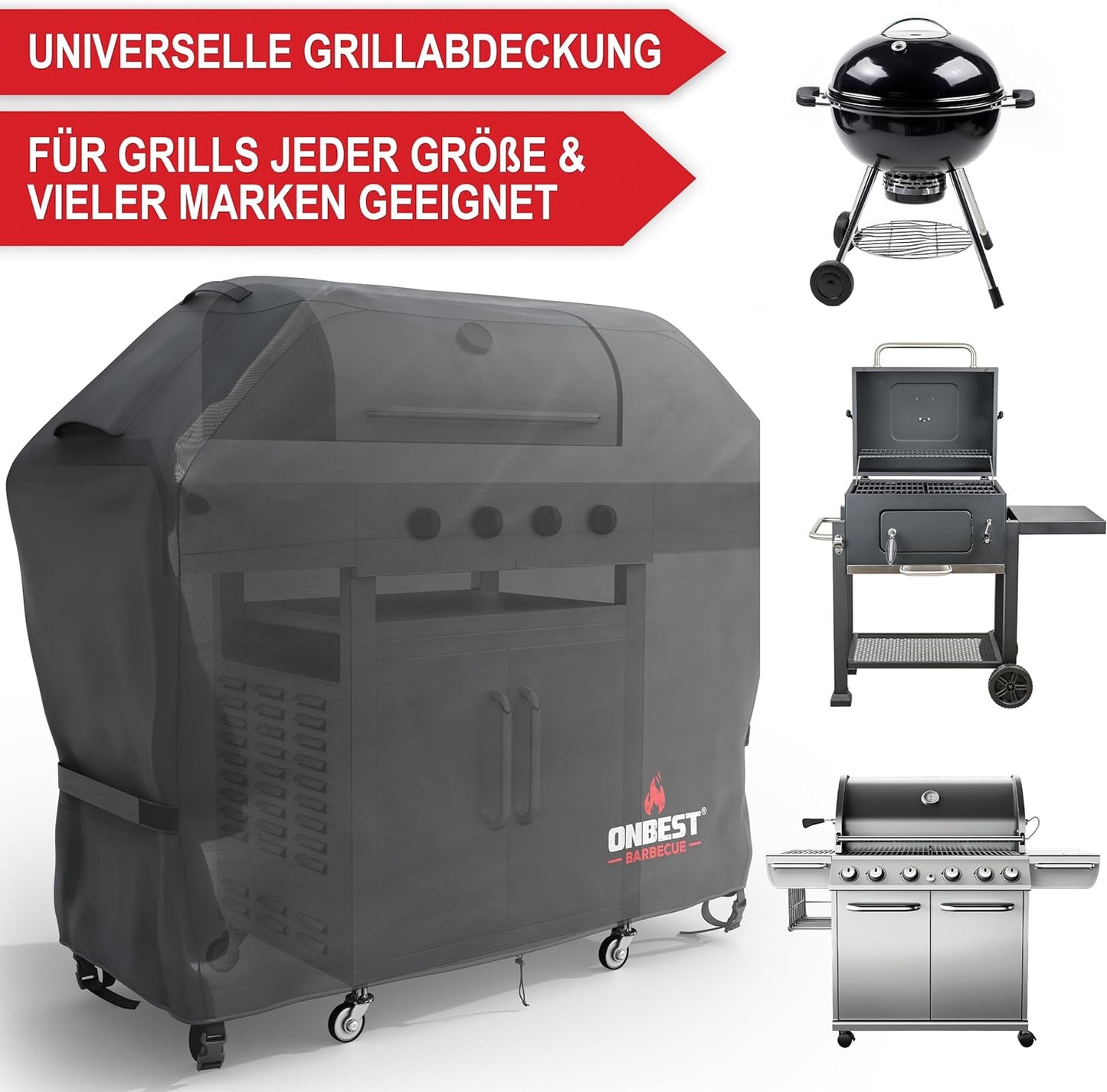 Grill Abdeckhaube 150 x 65 x 125 cm