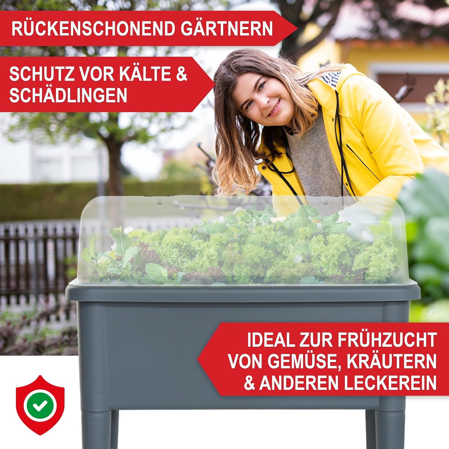 Hochbeet Frühbeet Kräuterhochbeet Anzucht Pflanzkasten Grau
