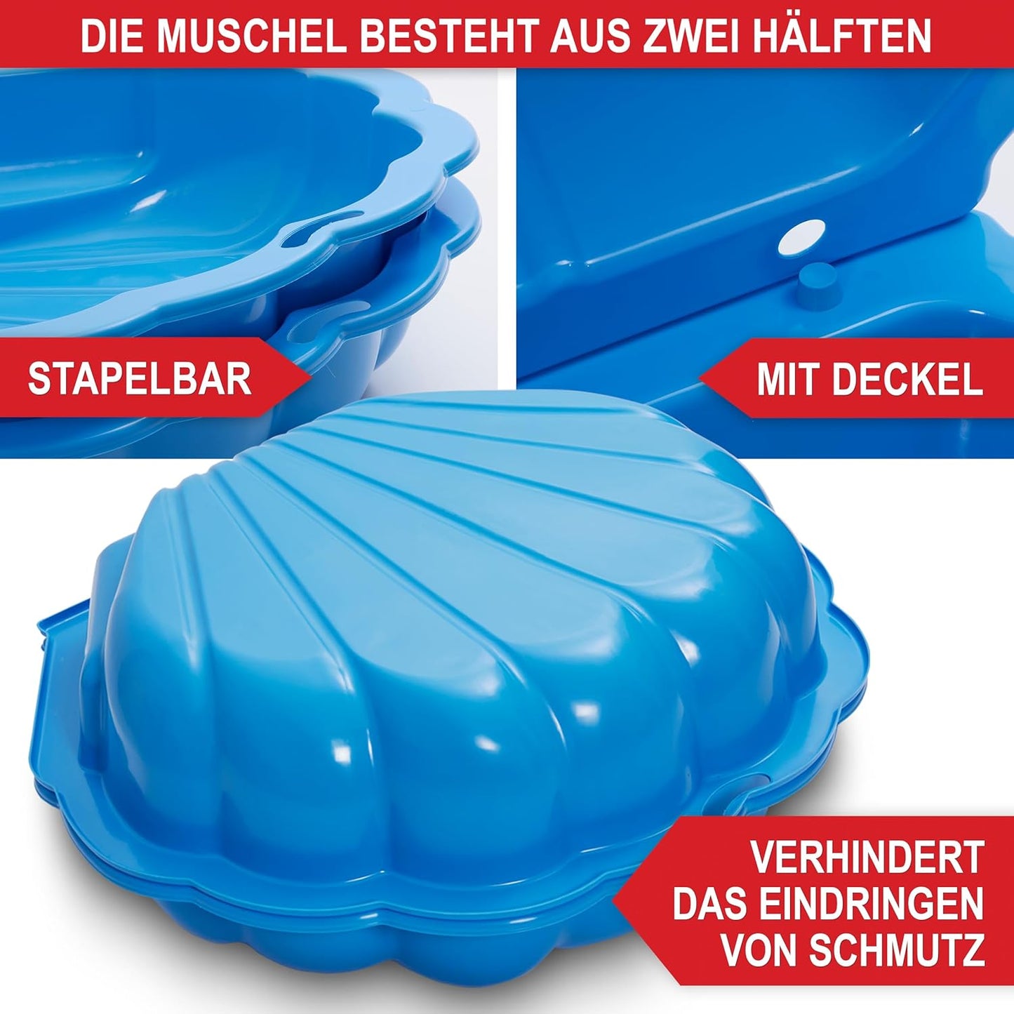 Sandkasten Muschel Blau 88 x 78 x 38