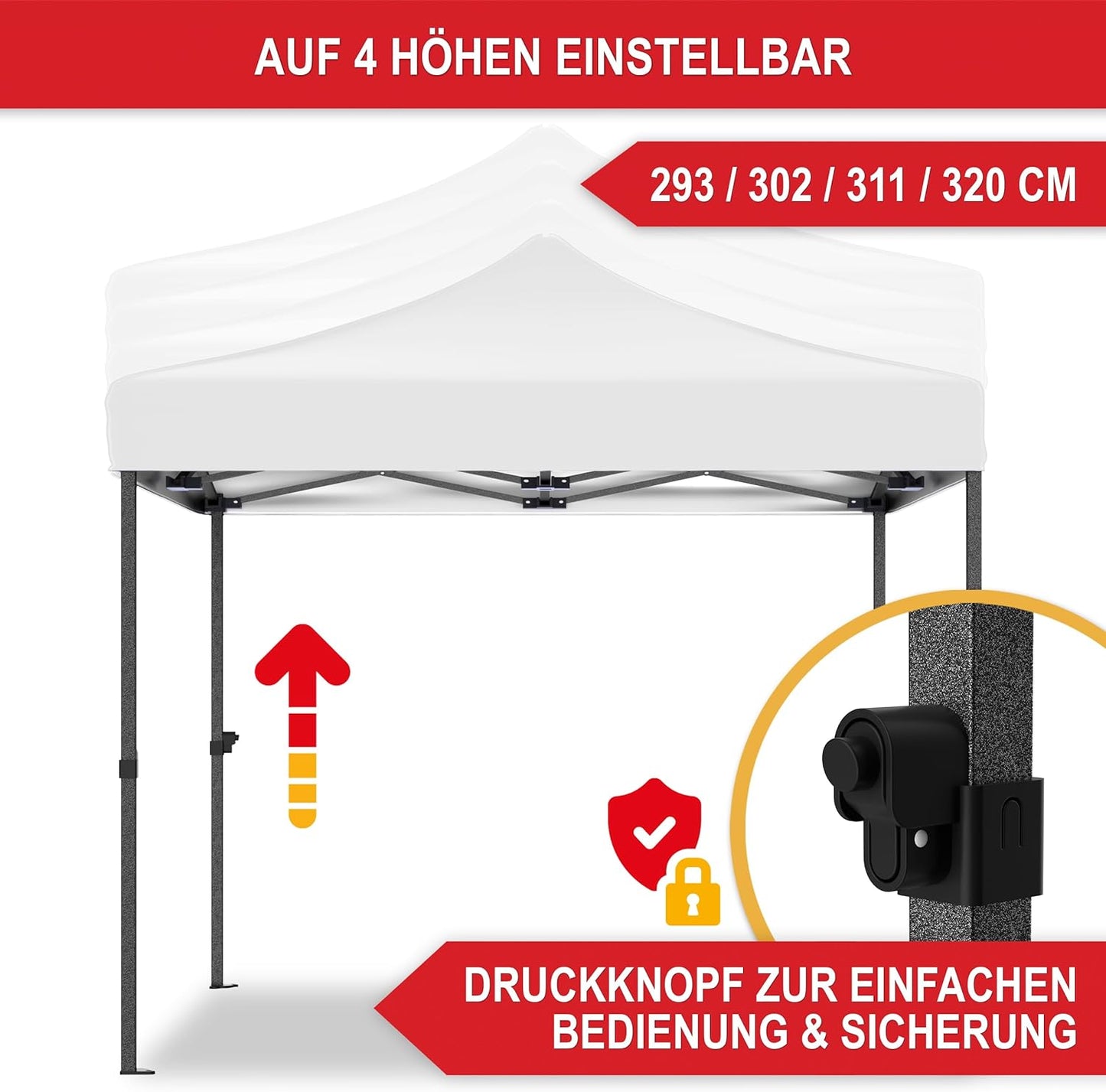 Pavillon Partyzelt Weiss Garten 3 x 3 Meter