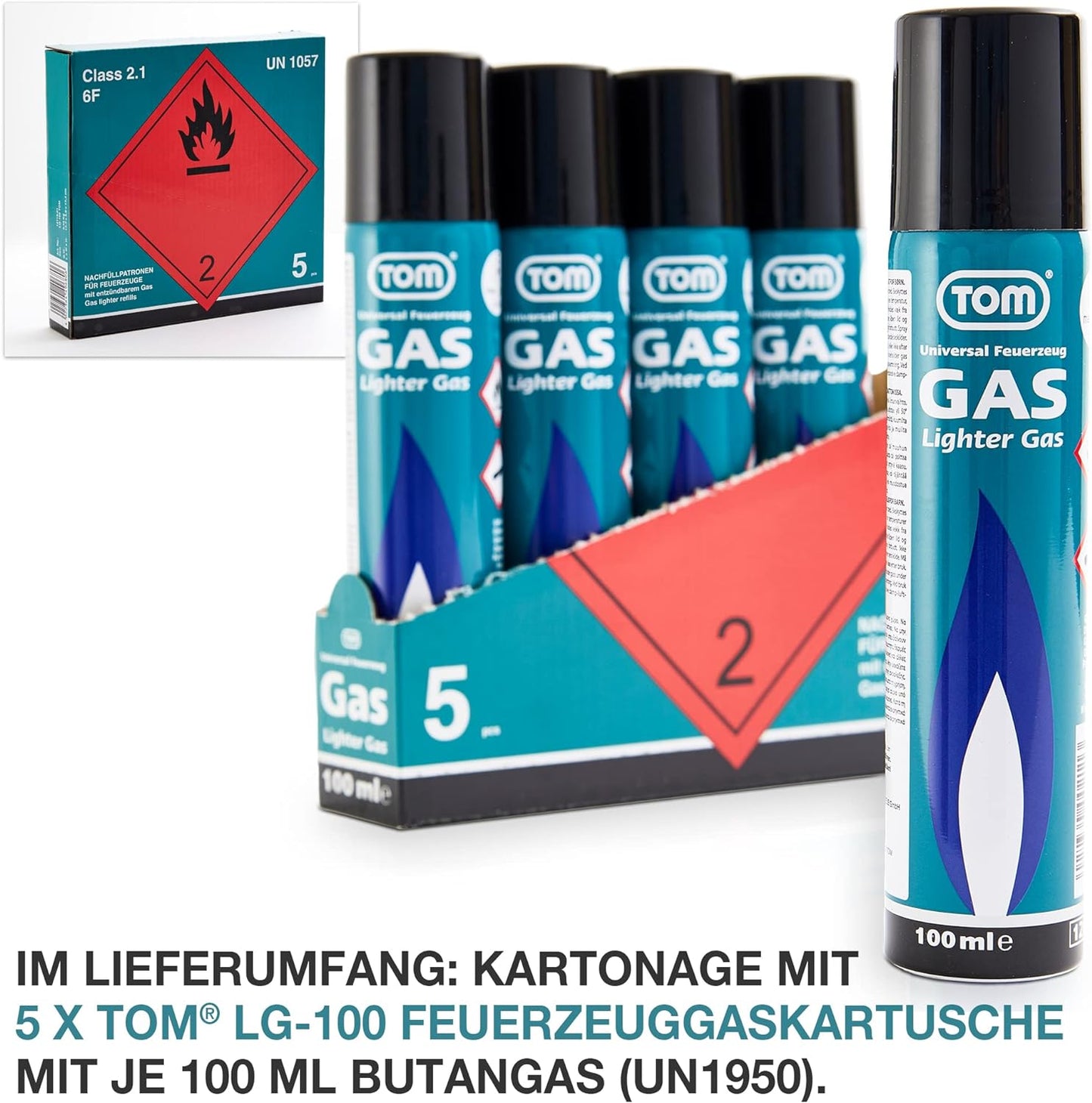 Feuerzeuggas 100ml 5er Set