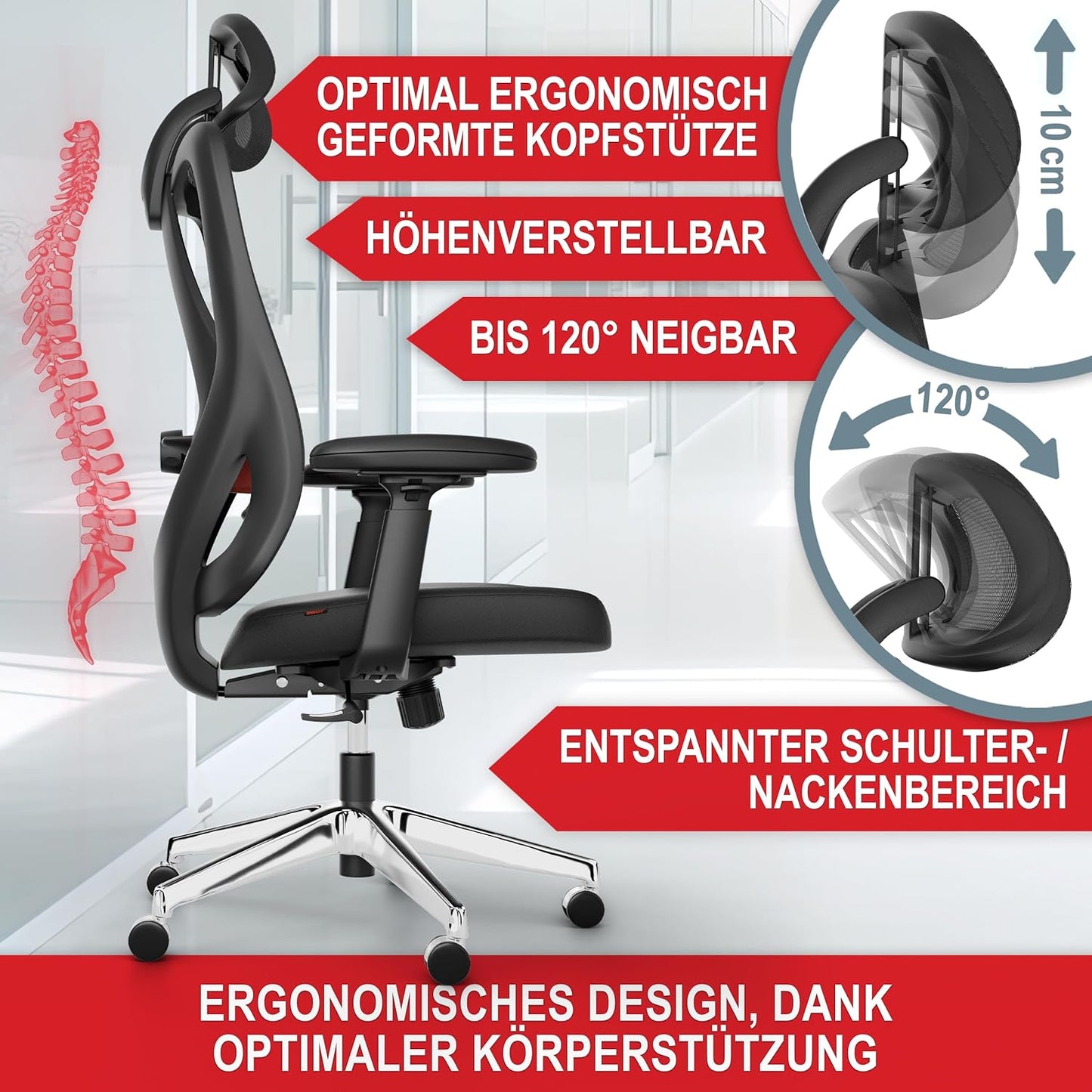 Bürostuhl PC Stuhl Schreibtischstuhl Schwarz