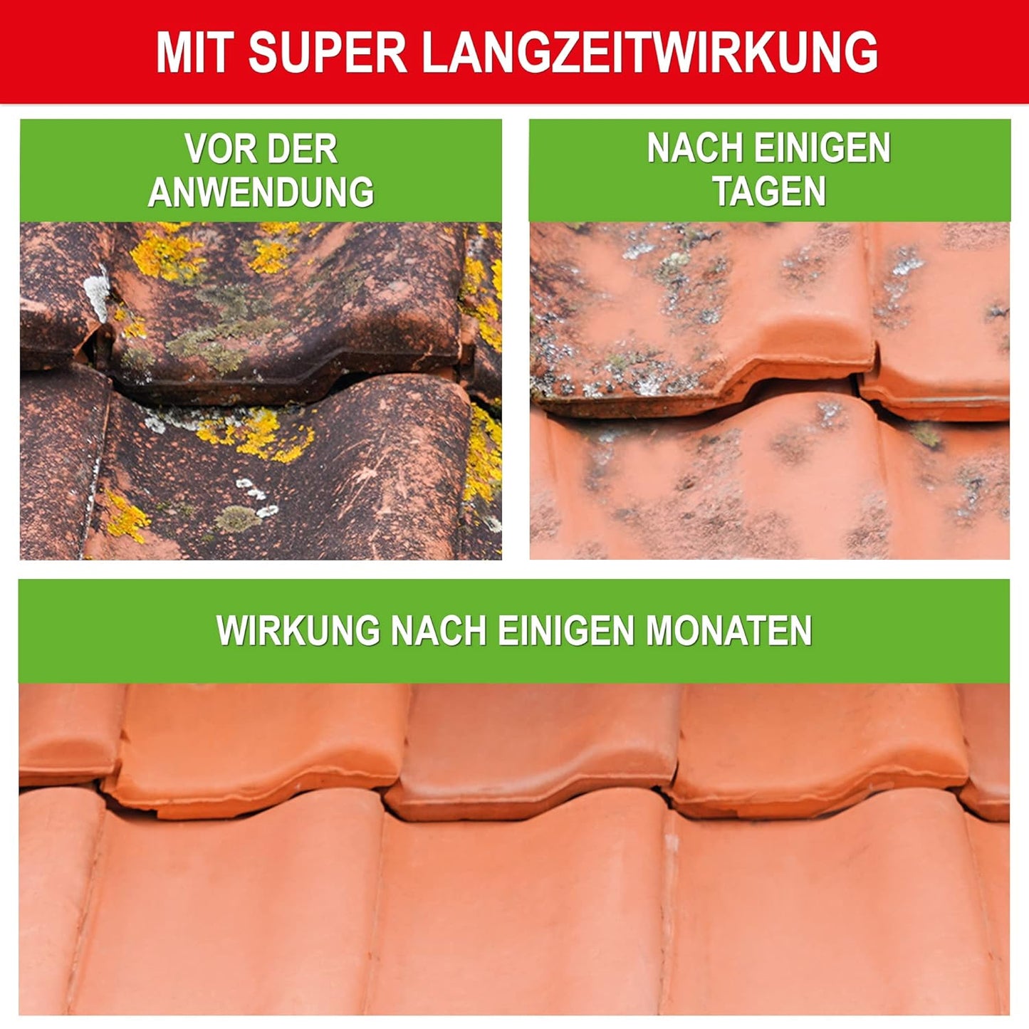 2 Liter Grünbelagentferner 1:25 Konzentrat Grünbelag Algen Stein, Holz, Dachziegel Terrasse, Markise, Pflasterstein | Made in Germany