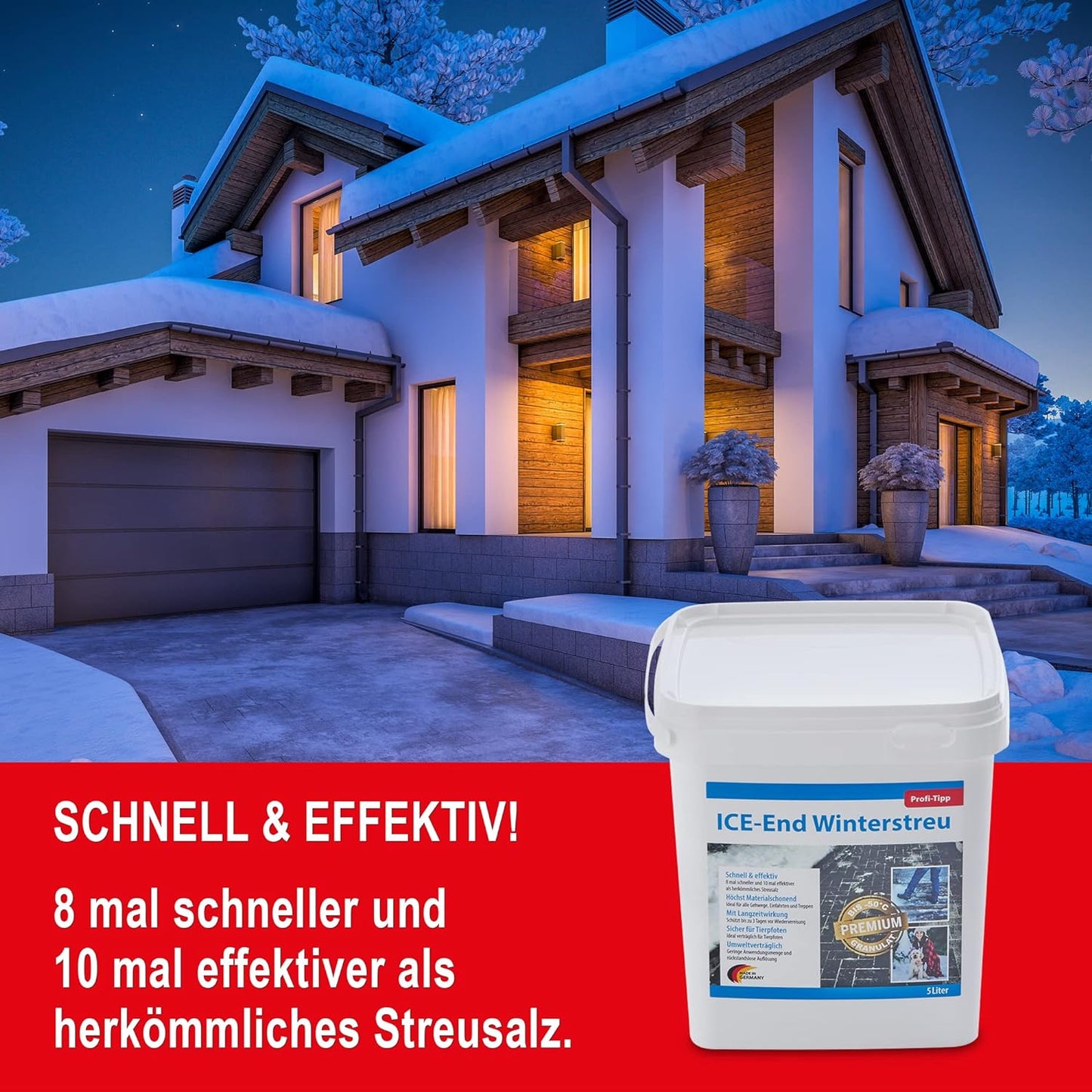 Winterstreugranulat Auftau Granulat Streumittel Alternative zu Streusalz Tierfreundlich & Umweltschonend