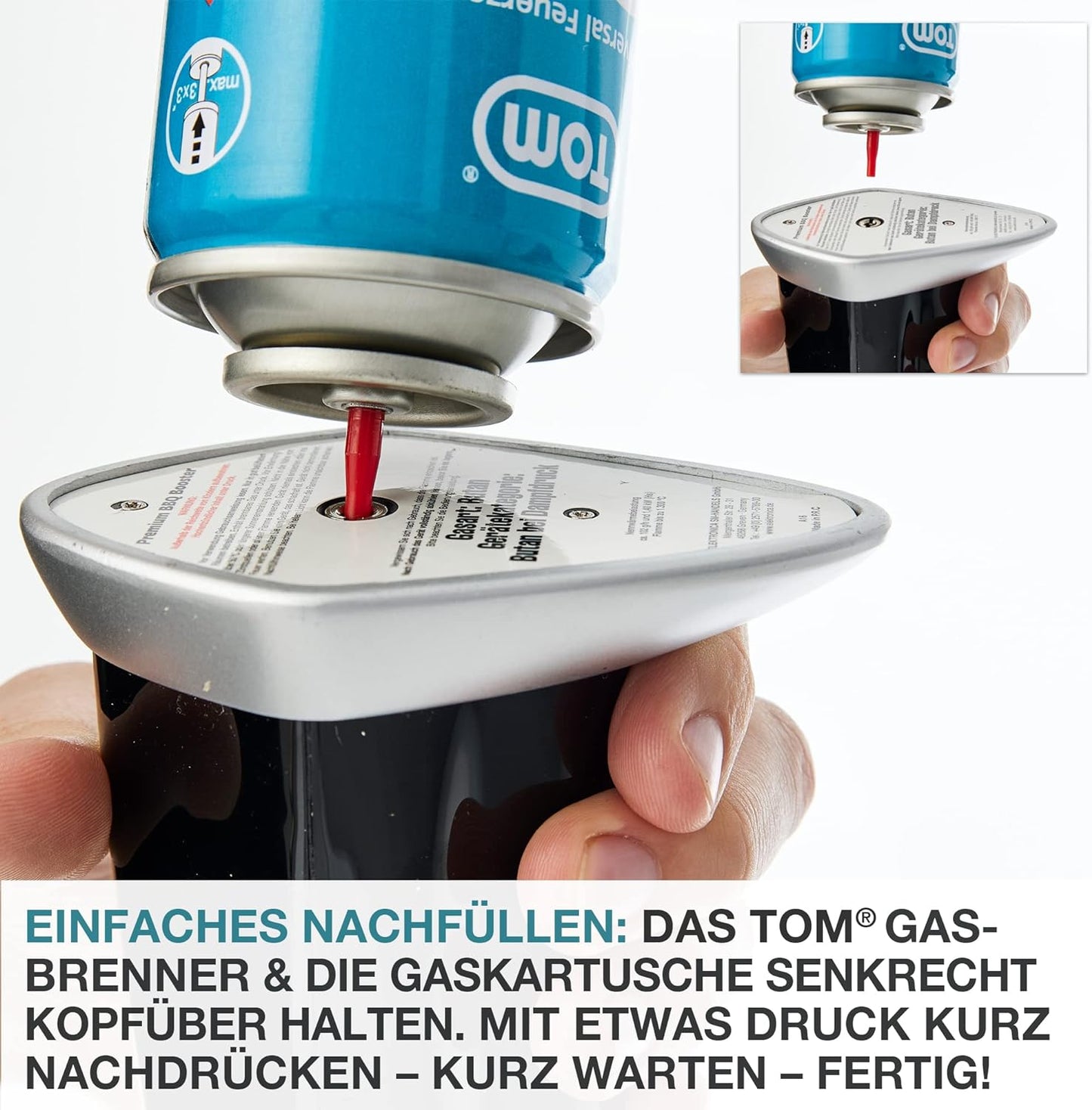 Flambierbrenner Set mit Doppel Jetflame und 5 x Butangas Kartuschen Schwarz GB-800