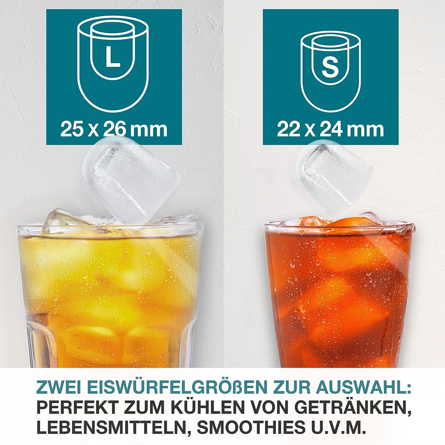 BITTE LESEN !!! Retourenware ! Eiswürfelmaschine Eiswürfelbereiter Eiswürfel Eiswürfelmacher mit 1,3 l Silber