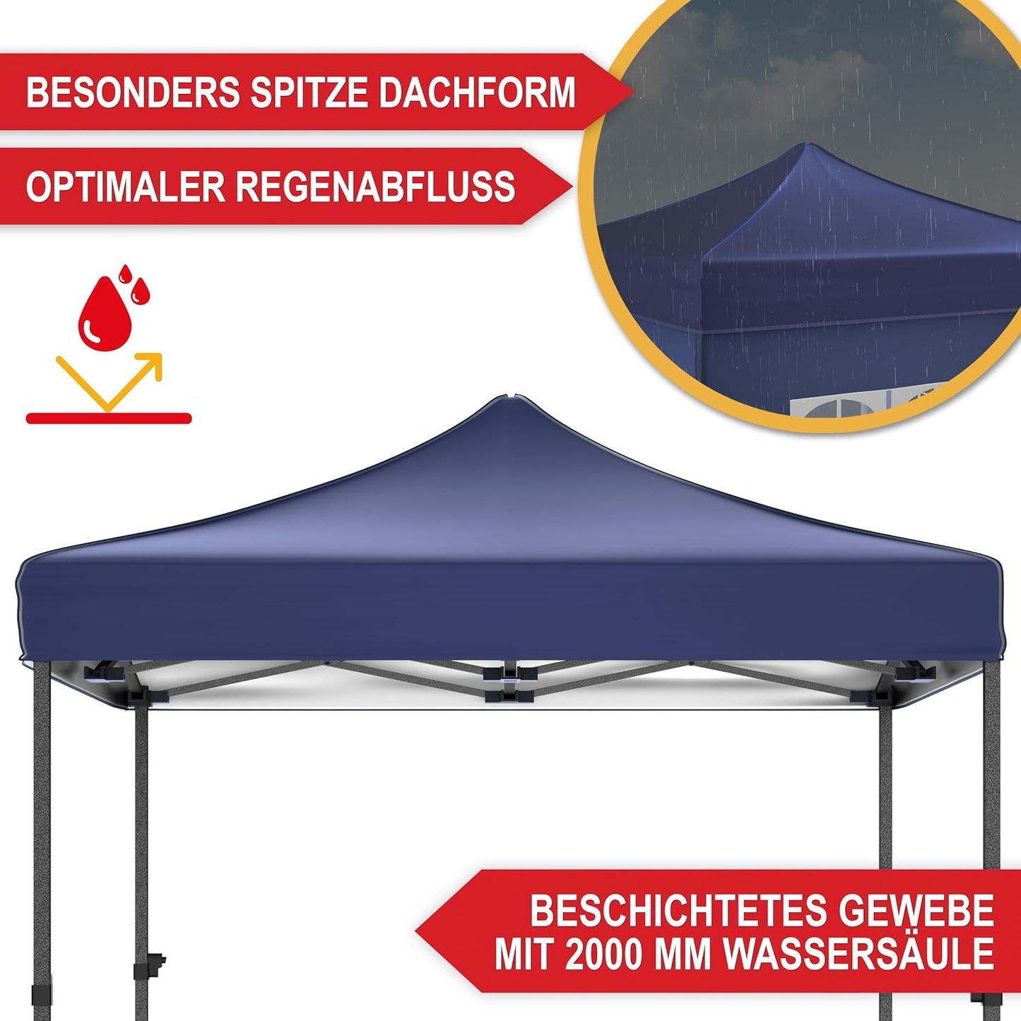 Partyzelt Pavillon Partyzelt Blau Garten 3 x 3 Meter