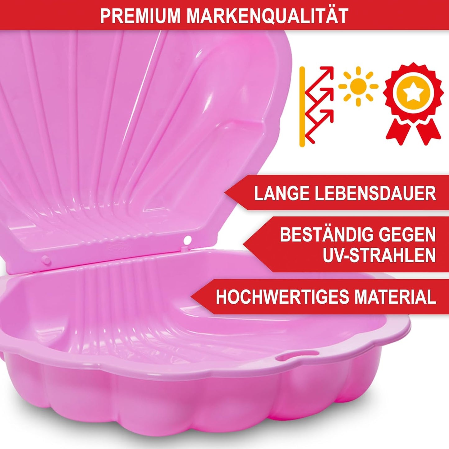 Sandkasten Muschel Rosa 88 x 78 x 38