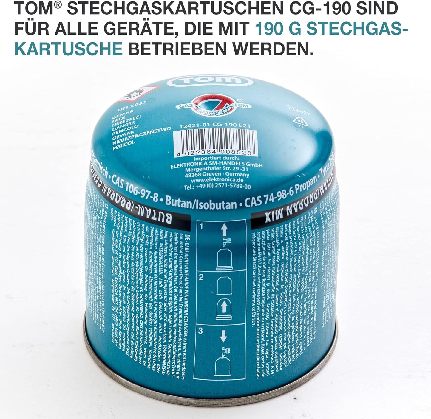 Gaskartusche Stechkartusche 12 mal 190g