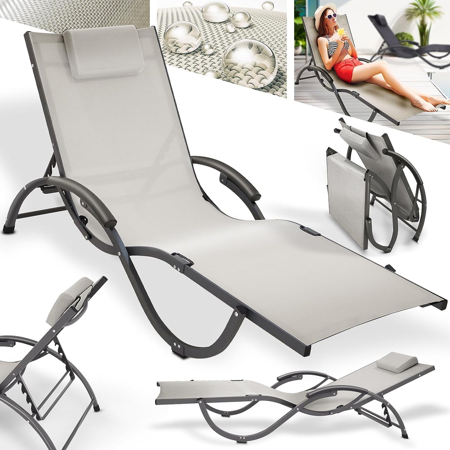 BITTE LESEN !!! Retourenware ! Sonnenliege Relaxliege Liege Madrid Creme