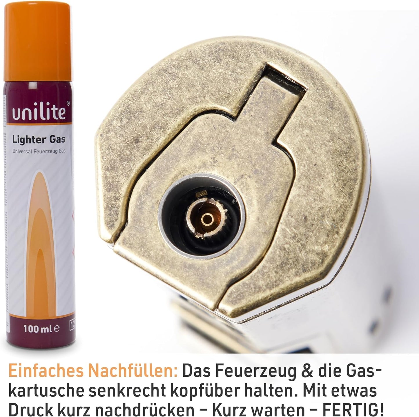 Unilite Feuerzeug Bronze Jet 491 Sturmfeuerzeug