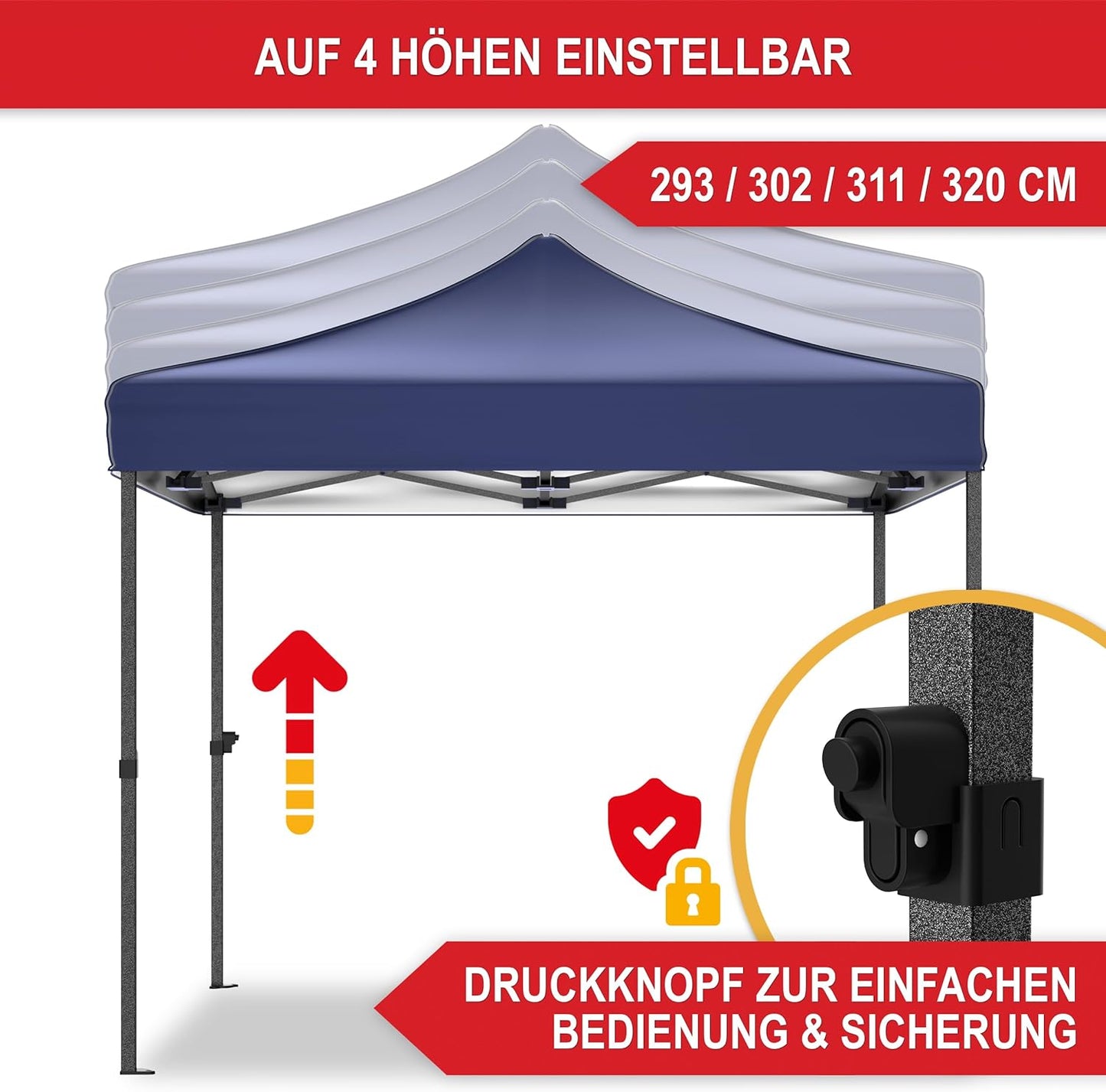 Partyzelt Pavillon Partyzelt Blau Garten 3 x 3 Meter