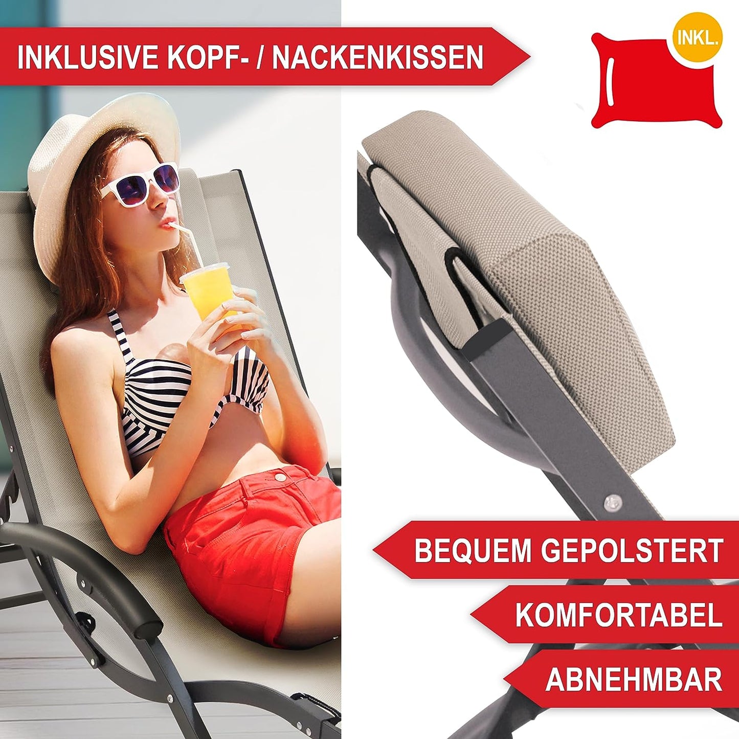BITTE LESEN !!! Retourenware ! Sonnenliege Relaxliege Liege Madrid Creme