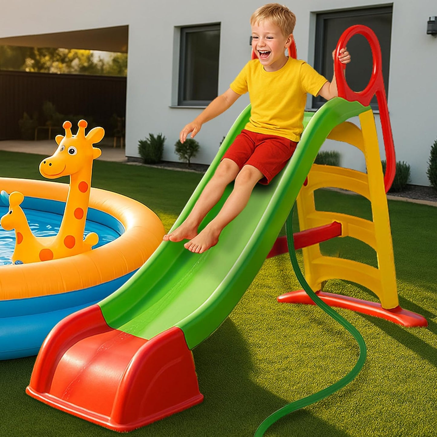 Kinderrutsche 180 cm Rutschbahn Babyrutsche ab 1 Jahr Kleinkind Outdoor Indoor