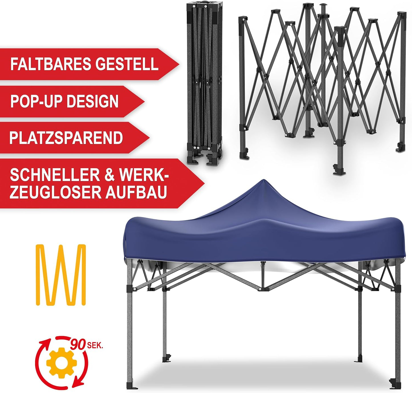Partyzelt Pavillon Partyzelt Blau Garten 3 x 3 Meter