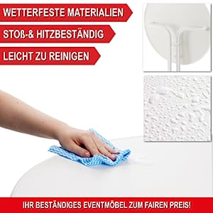 Partytisch Stehtisch Bartisch Imbisstisch Bistrotisch mit Tischhusse Weiss