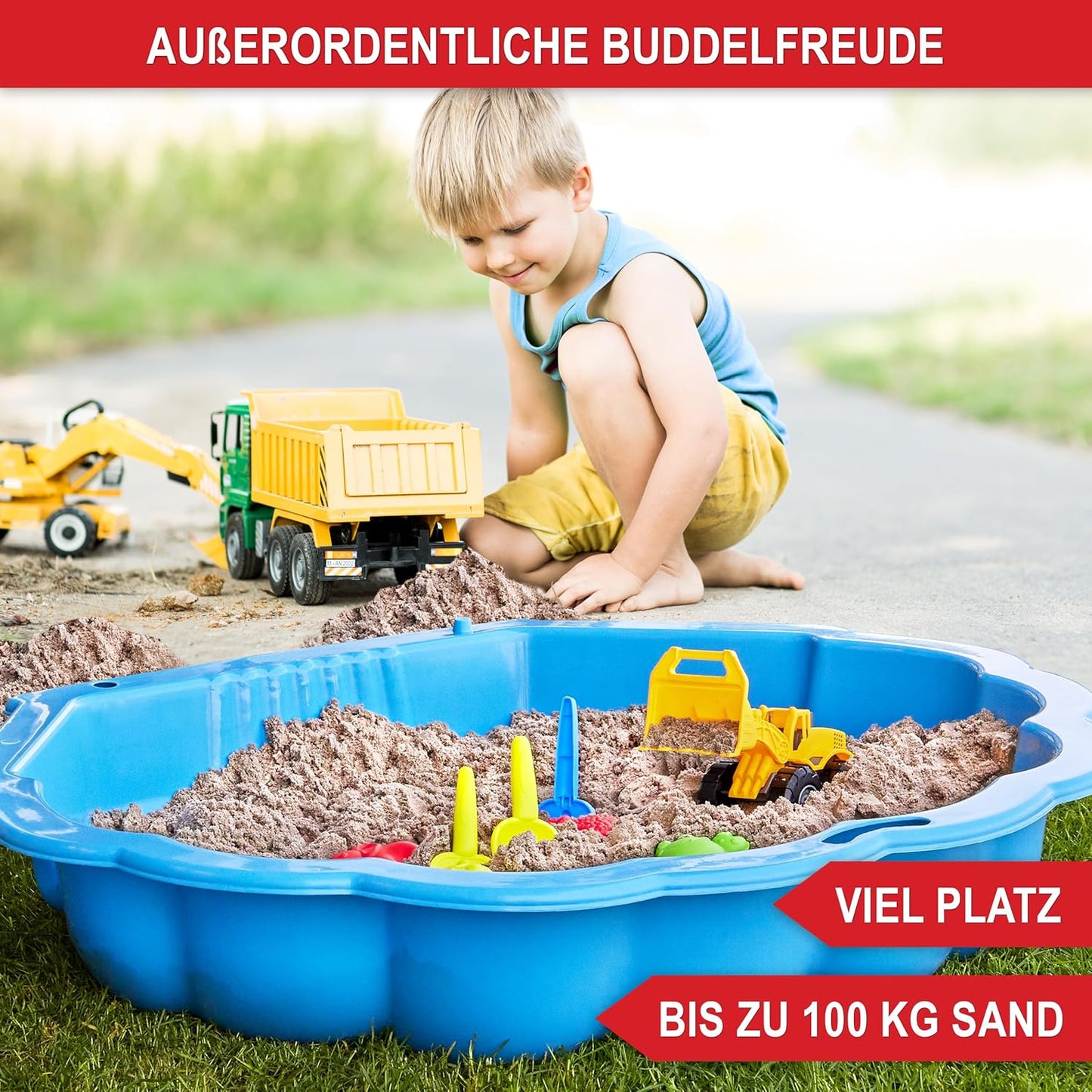 Sandkasten Muschel Blau 88 x 78 x 38