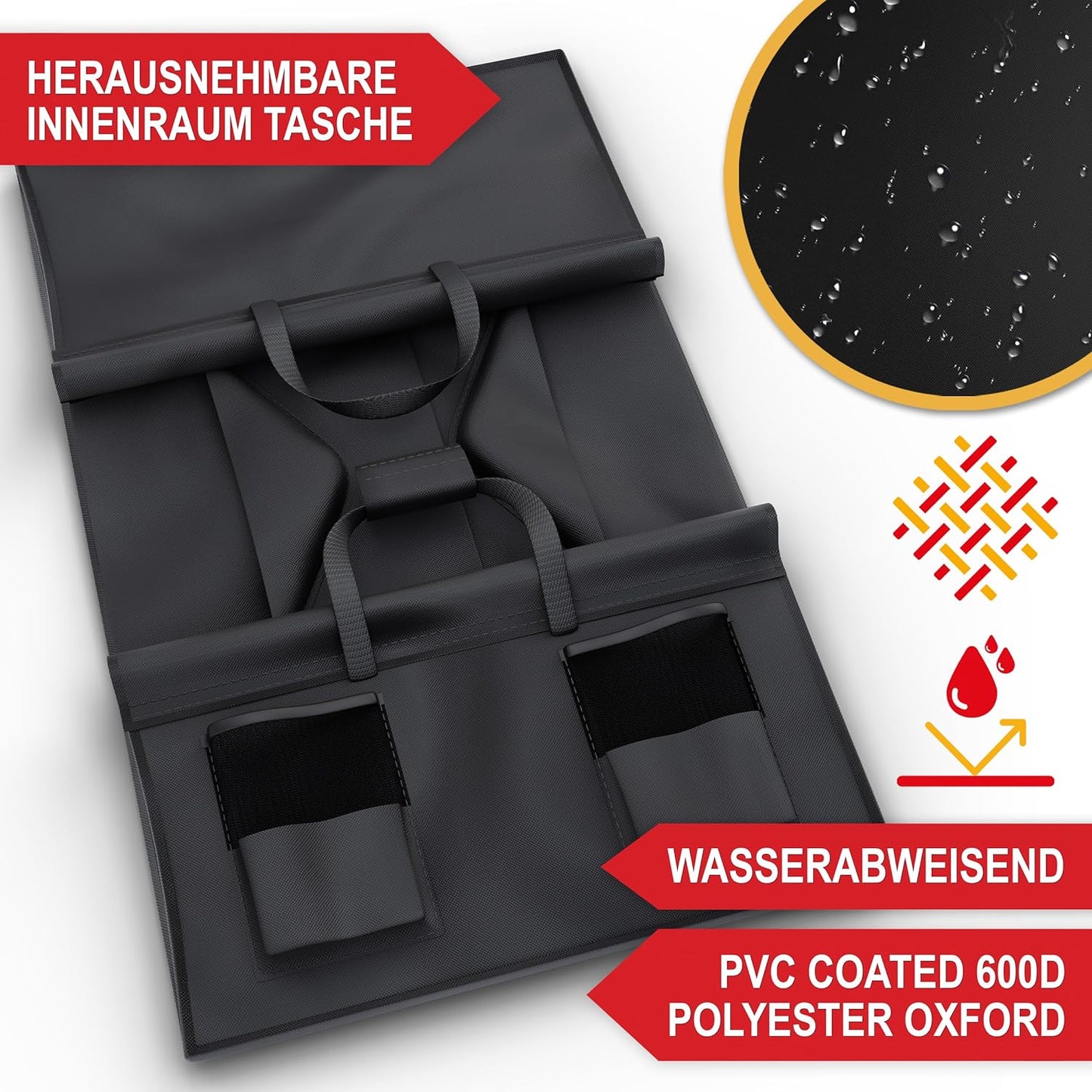 BITTE LESEN !!! Retourenware ! Bollerwagen Strandbollerwagen Faltbollerwagen Regenschutz 61 Liter klappbarer Schwarz