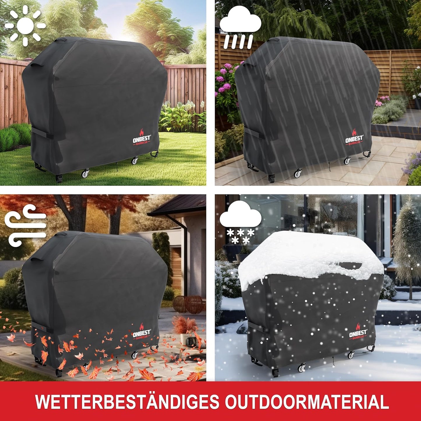 Grill Abdeckhaube 150 x 65 x 125 cm