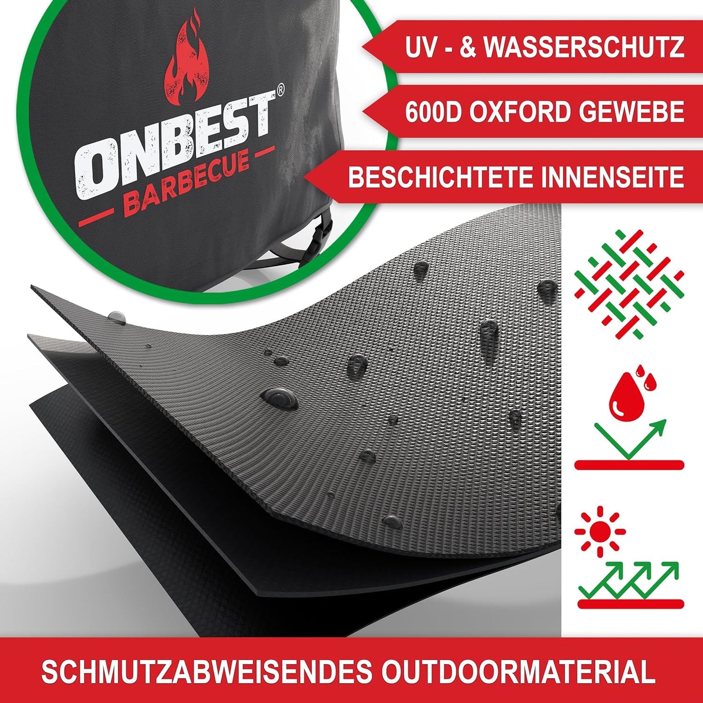 Grill Abdeckhaube 150 x 65 x 125 cm
