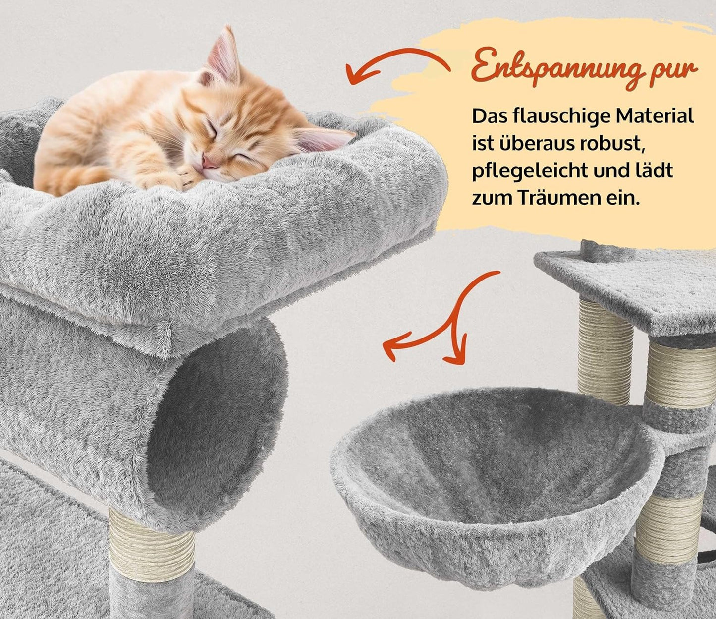 BITTE LESEN !!! Retourenware ! Kletterbaum Katzenbaum Katzenkratzbaum Katzen Emma Hell Grau