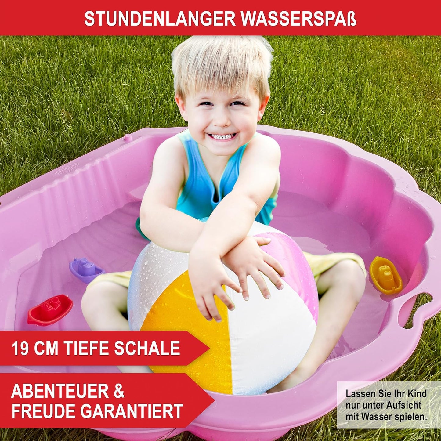 Sandkasten Muschel Rosa 88 x 78 x 38